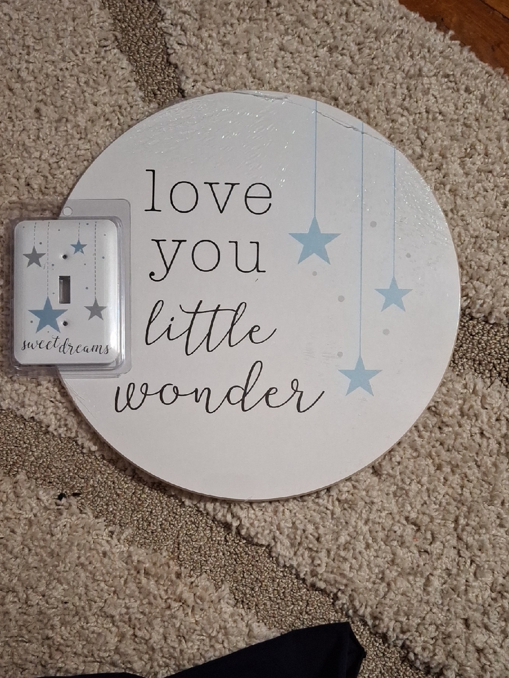 Love You Little Wonder Round Wall Sign & Matching Light Switch Cover